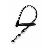 Серебристый уретральный плаг-бусины TOYFA Metal с мягким фиксириющим кольцом - ToyFa - купить с доставкой в Ульяновске