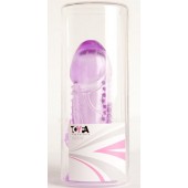 Фиолетовая гелевая насадка с шипами - 13 см. - Toyfa Basic - в Ульяновске купить с доставкой