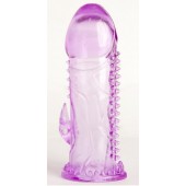 Фиолетовая гелевая насадка с шипами - 13 см. - Toyfa Basic - в Ульяновске купить с доставкой