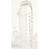 Гелевая прозрачная насадка с 2 отростками - 13 см. - Toyfa Basic - в Ульяновске купить с доставкой