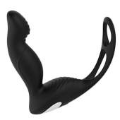 Черный вибромассажер простаты P-PLEASER W ERECTION ENHANCE - Dream Toys - в Ульяновске купить с доставкой