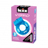 Голубое эрекционное виброкольцо Luxe VIBRO  Кошмар русалки  + презерватив - Luxe - в Ульяновске купить с доставкой