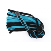 Черно-голубая замшевая плеть с ромбами на ручке - 58 см. - БДСМ Арсенал - купить с доставкой в Ульяновске