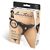 Черные плюшевые трусики для страпона - Lux Fetish - купить с доставкой в Ульяновске