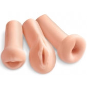 Комплект из 3 мастурбаторов All 3 Holes: вагина, анус, ротик - Pipedream - в Ульяновске купить с доставкой