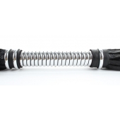 Черная плеть с серебристой ручкой - 44 см. - БДСМ Арсенал - купить с доставкой в Ульяновске