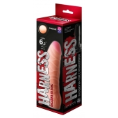 Телесная изогнутая насадка на Harness с коннектором BLACK LINE - 17 см. - LOVETOY (А-Полимер) - купить с доставкой в Ульяновске
