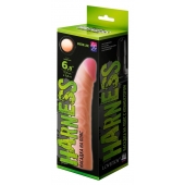 Телесная изогнутая насадка на Harness с коннектором GREEN LINE - 18 см. - LOVETOY (А-Полимер) - купить с доставкой в Ульяновске