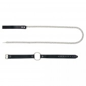 Черный поводок и чокер с кольцом Rada - Rebelts - купить с доставкой в Ульяновске