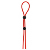 Красное лассо на пенис с двумя бусинами STRETCHY LASSO CAGE - Dream Toys - в Ульяновске купить с доставкой