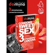 Презервативы для орального секса DOMINO Sweet Sex с ароматом клубничного коктейля  - 3 шт. - Domino - купить с доставкой в Ульяновске