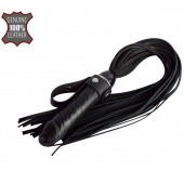 Черная плеть  Ковбой  с ручкой-фаллосом - 55 см. - Sitabella - купить с доставкой в Ульяновске