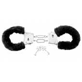 Меховые чёрные наручники Beginner s Furry Cuffs - Pipedream - купить с доставкой в Ульяновске