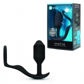 Черное эрекционное кольцо с анальным плагом Snug   Tug - b-Vibe - в Ульяновске купить с доставкой