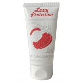 Лубрикант на водной основе с ароматом малины Love Protection Strawberry - 50 мл. - Lola Games - купить с доставкой в Ульяновске