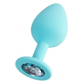 Мятная анальная втулка Brilliant с прозрачным кристаллом - 8 см. - ToyFa - купить с доставкой в Ульяновске