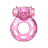 Розовое эрекционное кольцо с вибрацией Pink Bear - Baile - в Ульяновске купить с доставкой