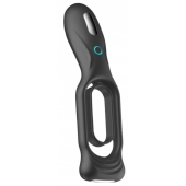Черное двойное эрекционное виброкольцо N 88 Vibrating Rechargeable Cock Ring - Shots Media BV - в Ульяновске купить с доставкой