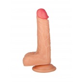 Телесный фаллоимитатор на присоске Brave - 17,5 см. - Lola Games