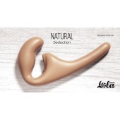 Бежевый безремневой страпон Seduction - 20,5 см. - Lola Games - купить с доставкой в Ульяновске
