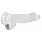 Прозрачный фаллоимитатор Realrock Crystal Clear 7 inch - 19 см. - Shots Media BV