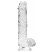 Прозрачный фаллоимитатор Realrock Crystal Clear 7 inch - 19 см. - Shots Media BV
