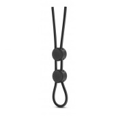 Черное двойное эрекционное лассо Silicone Double Loop Cock Ring - Blush Novelties - в Ульяновске купить с доставкой