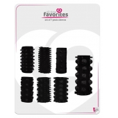 Набор из 7 черных насадок PENIS SLEEVES SET - Dream Toys - в Ульяновске купить с доставкой