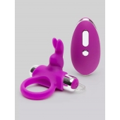 Лиловое виброкольцо с пультом ДУ Remote Control Cock Ring - Happy Rabbit - в Ульяновске купить с доставкой