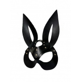 Черная кожаная маска зайки Miss Bunny - БДСМ Арсенал - купить с доставкой в Ульяновске