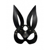 Черная кожаная маска зайки Miss Bunny - БДСМ Арсенал - купить с доставкой в Ульяновске