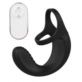 Черный анальный стимулятор с эрекционными кольцами Remote Couple Teaser - Dream Toys - в Ульяновске купить с доставкой