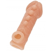 Телесная закрытая насадка с шишечками Cock Sleeve Size S - 13,8 см. - KOKOS - в Ульяновске купить с доставкой
