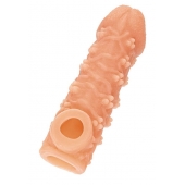 Телесная закрытая насадка с пучками шишечек Cock Sleeve Size S - 13,8 см. - KOKOS - в Ульяновске купить с доставкой