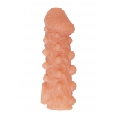 Телесная закрытая насадка с шариками Cock Sleeve Size M - 15,6 см. - KOKOS - в Ульяновске купить с доставкой