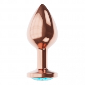 Пробка цвета розового золота с малиновым кристаллом Diamond Topaz Shine L - 8,3 см. - Lola Games - купить с доставкой в Ульяновске