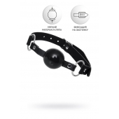 Черный кляп-шар на кожаных ремешках Anonymo - ToyFa - купить с доставкой в Ульяновске