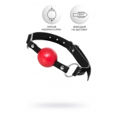 Красный кляп-шар на черных ремешках Anonymo - ToyFa - купить с доставкой в Ульяновске