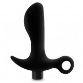 Черный анальный вибратор Silicone Vibrating Prostate Massager 01 - 10,8 см. - Blush Novelties - в Ульяновске купить с доставкой