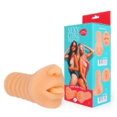 Телесный мастурбатор-ротик с высунутым язычком - Bior toys - в Ульяновске купить с доставкой