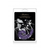 Зажимы для сосков с фиолетовой цепочкой Sweet Caress Nipple Chain - Sweet Caress - купить с доставкой в Ульяновске