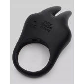 Черное эрекционное виброкольцо Sensation Rechargeable Vibrating Rabbit Love Ring - Fifty Shades of Grey - в Ульяновске купить с доставкой