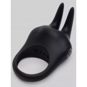 Черное эрекционное виброкольцо Sensation Rechargeable Vibrating Rabbit Love Ring - Fifty Shades of Grey - в Ульяновске купить с доставкой