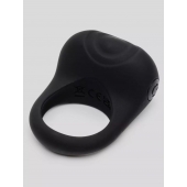 Черное эрекционное виброкольцо Sensation Rechargeable Vibrating Love Ring - Fifty Shades of Grey - в Ульяновске купить с доставкой