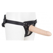 Пустотелый страпон Harness CLASSIC с бандажом - 19,5 см. - LOVETOY (А-Полимер) - купить с доставкой в Ульяновске