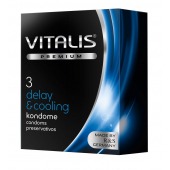 Презервативы VITALIS PREMIUM delay   cooling с охлаждающим эффектом - 3 шт. - Vitalis - купить с доставкой в Ульяновске