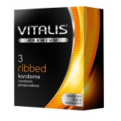 Ребристые презервативы VITALIS PREMIUM ribbed - 3 шт. - Vitalis - купить с доставкой в Ульяновске