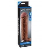 Коричневая насадка с кольцом Perfect 2 Extension with Ball Strap - 19 см. - Pipedream - в Ульяновске купить с доставкой