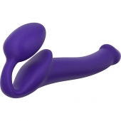 Фиолетовый безремневой страпон Silicone Bendable Strap-On - size S - Strap-on-me - купить с доставкой в Ульяновске