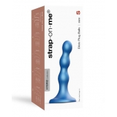 Голубая насадка Strap-On-Me Dildo Plug Balls size S - Strap-on-me - купить с доставкой в Ульяновске